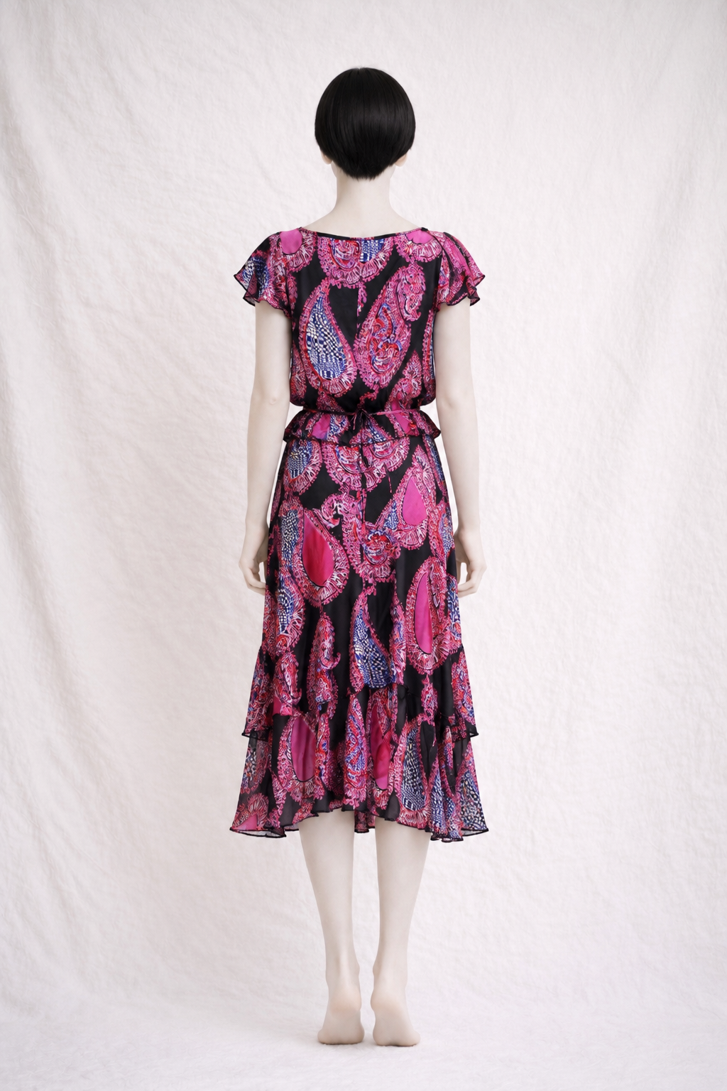Ensemble blouse et jupe en soie fuchsia Ungaro Fever