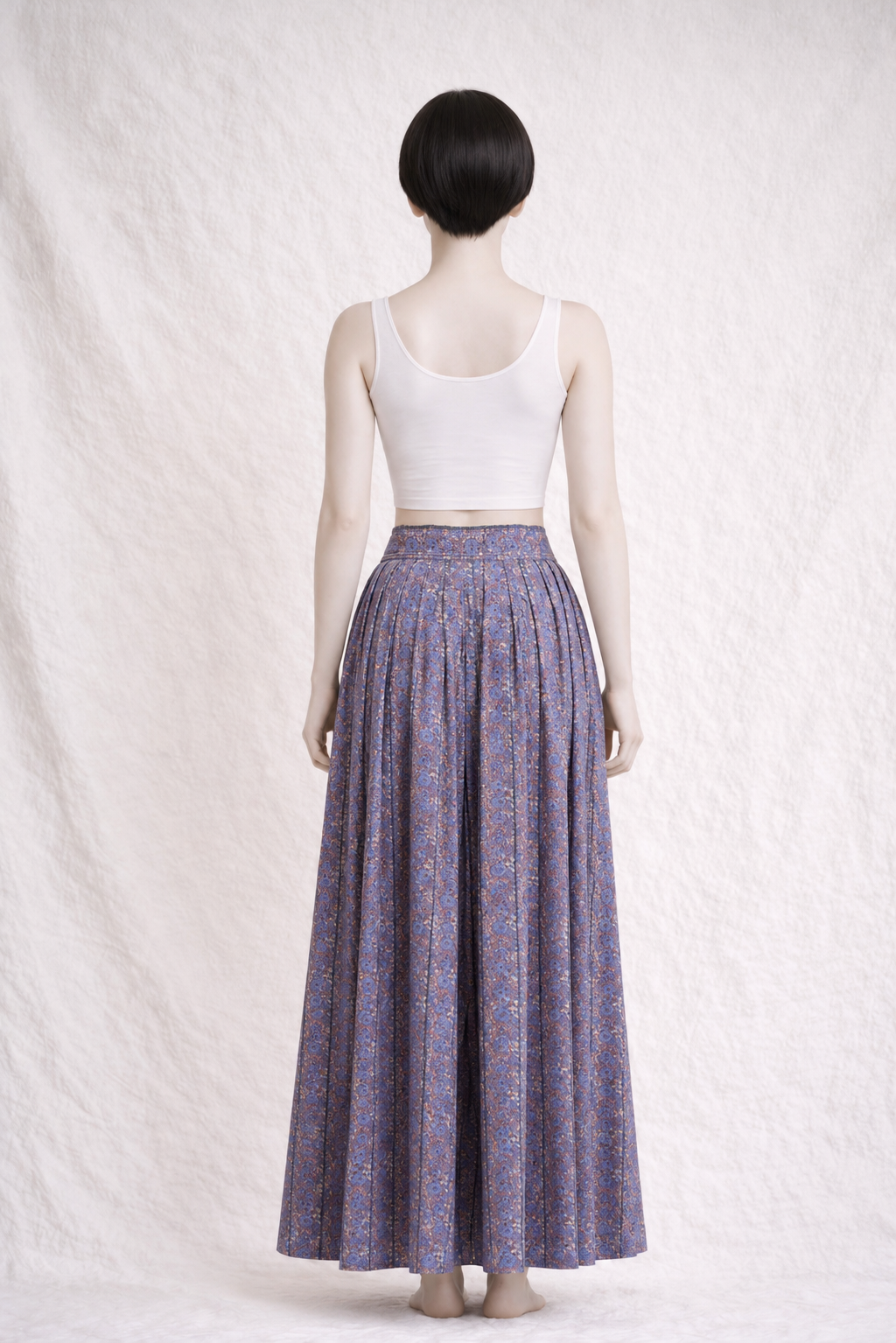 Jupe longue fleurie lila Saint Laurent vintage authentique