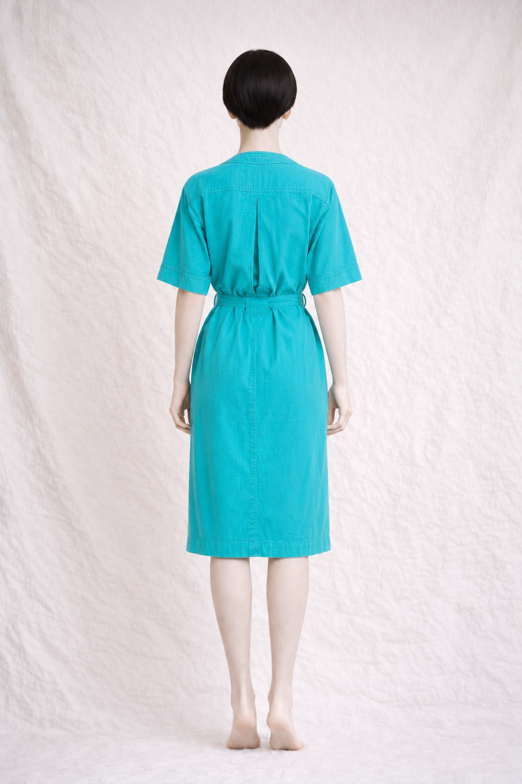 Robe en coton turquoise Yves Saint Laurent vintage authentique