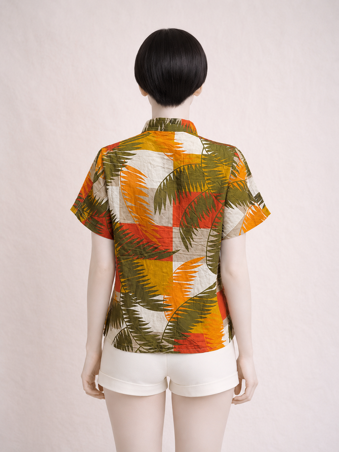Chemisier en coton aux accents tropicaux Pierre Cardin vintage authentique