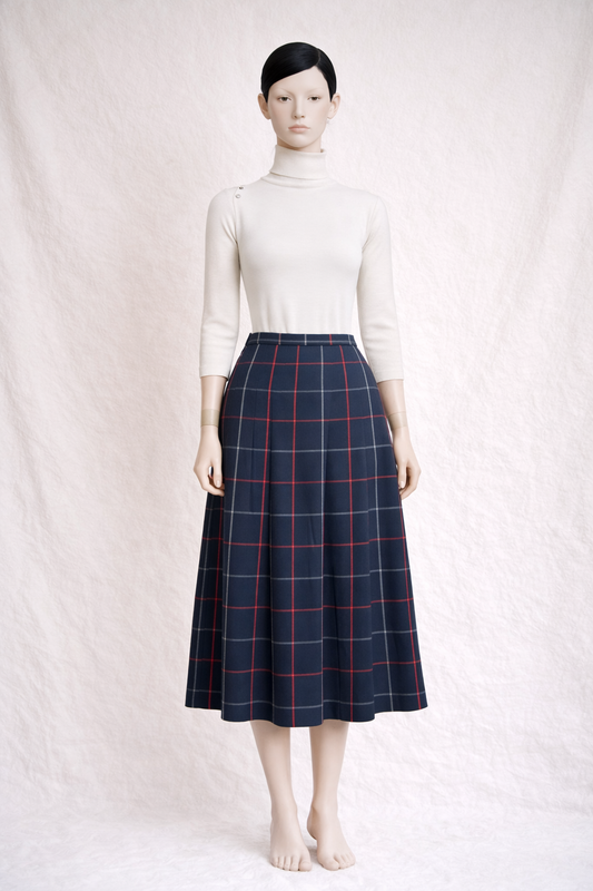 Jupe plissée en laine Burberry vintage authentique
