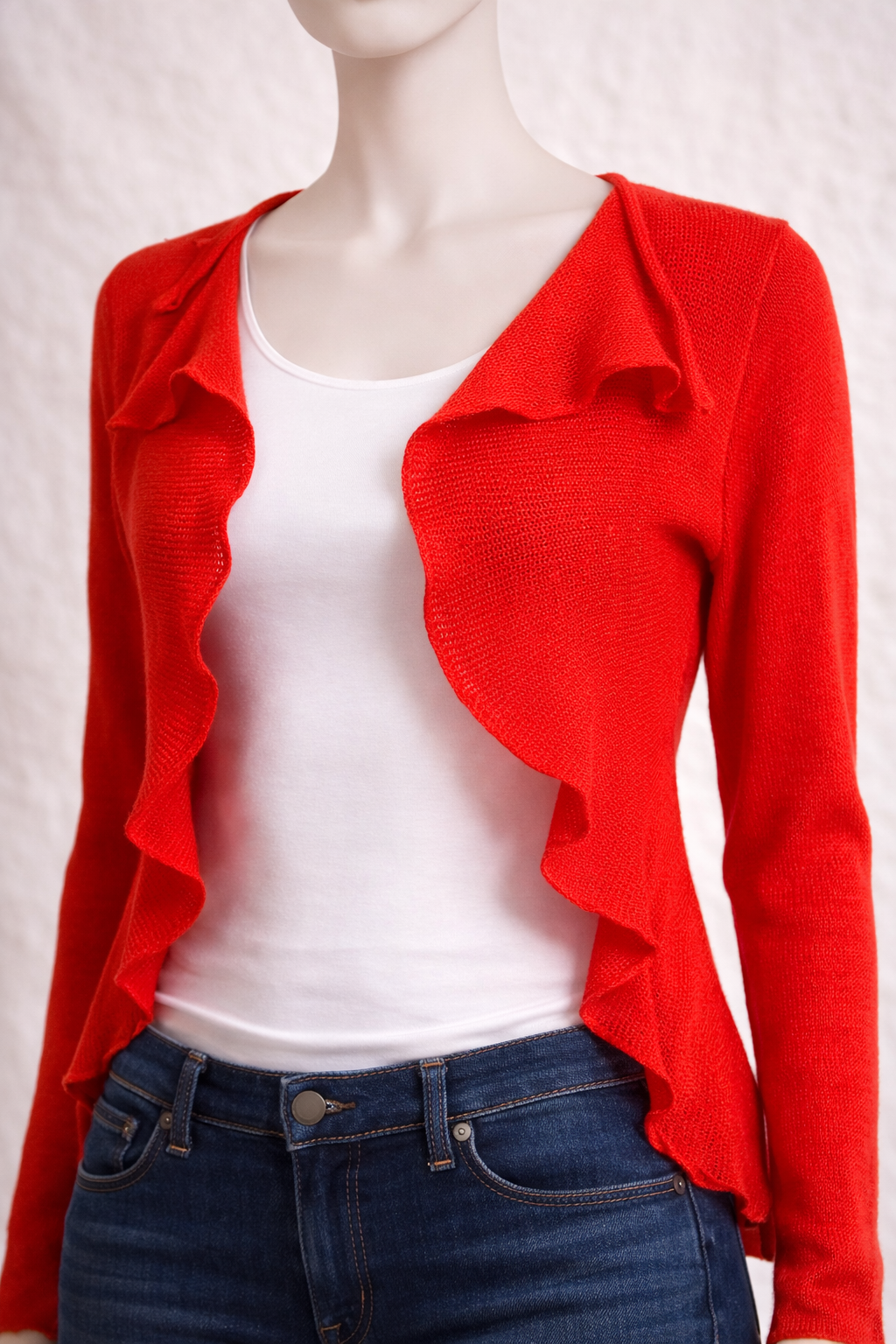 Cardigan en cachemire rouge vif Dries Van Noten 100% cachemire – Made in Belgium