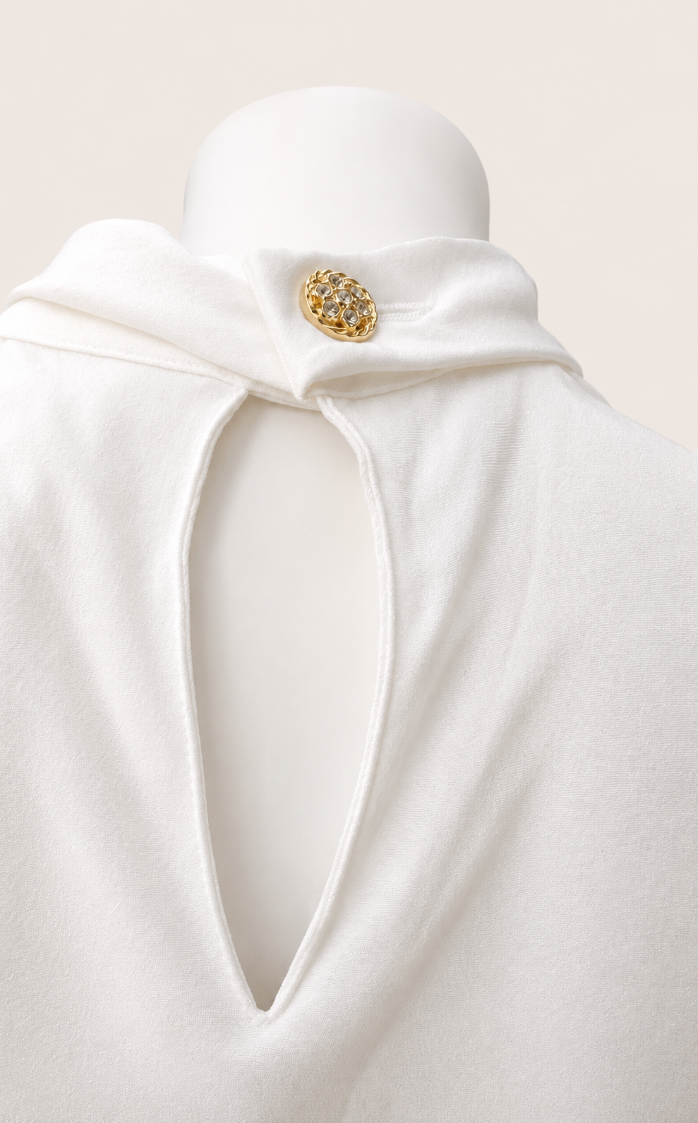Authentic white top Yves Saint Laurent Variation with high collar.