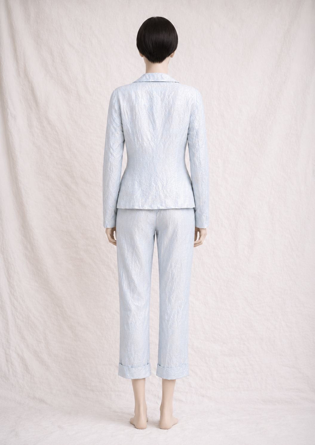 Ensemble  Dolce & Gabbana en soie sauvage bleu ciel authentique