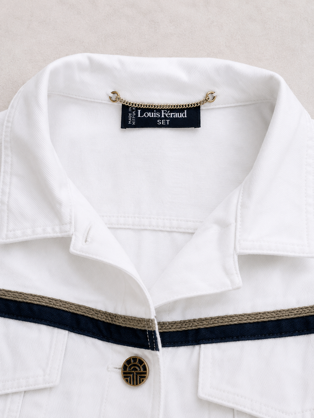 Vintage white denim jacket Louis Féraud