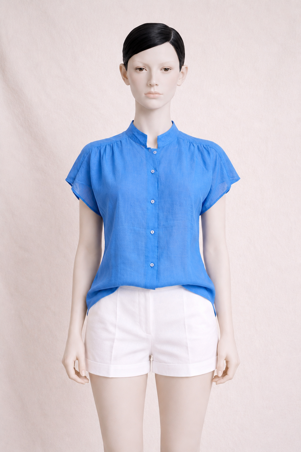 Chemisier en coton léger Pierre Cardin bleu électrique vintage authentique neuve