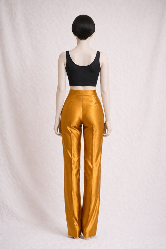 Pantalon Gianfranco Ferré en soie sauvage orange