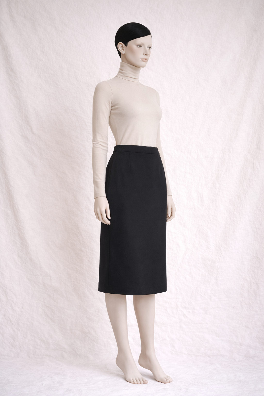 Jupe droite authentique Christian Dior en maille de laine
