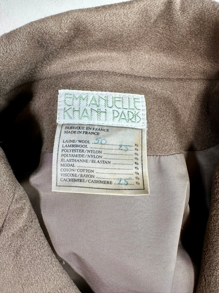 Blazer Emmanuelle Khanh en laine et cachemire marron vintage