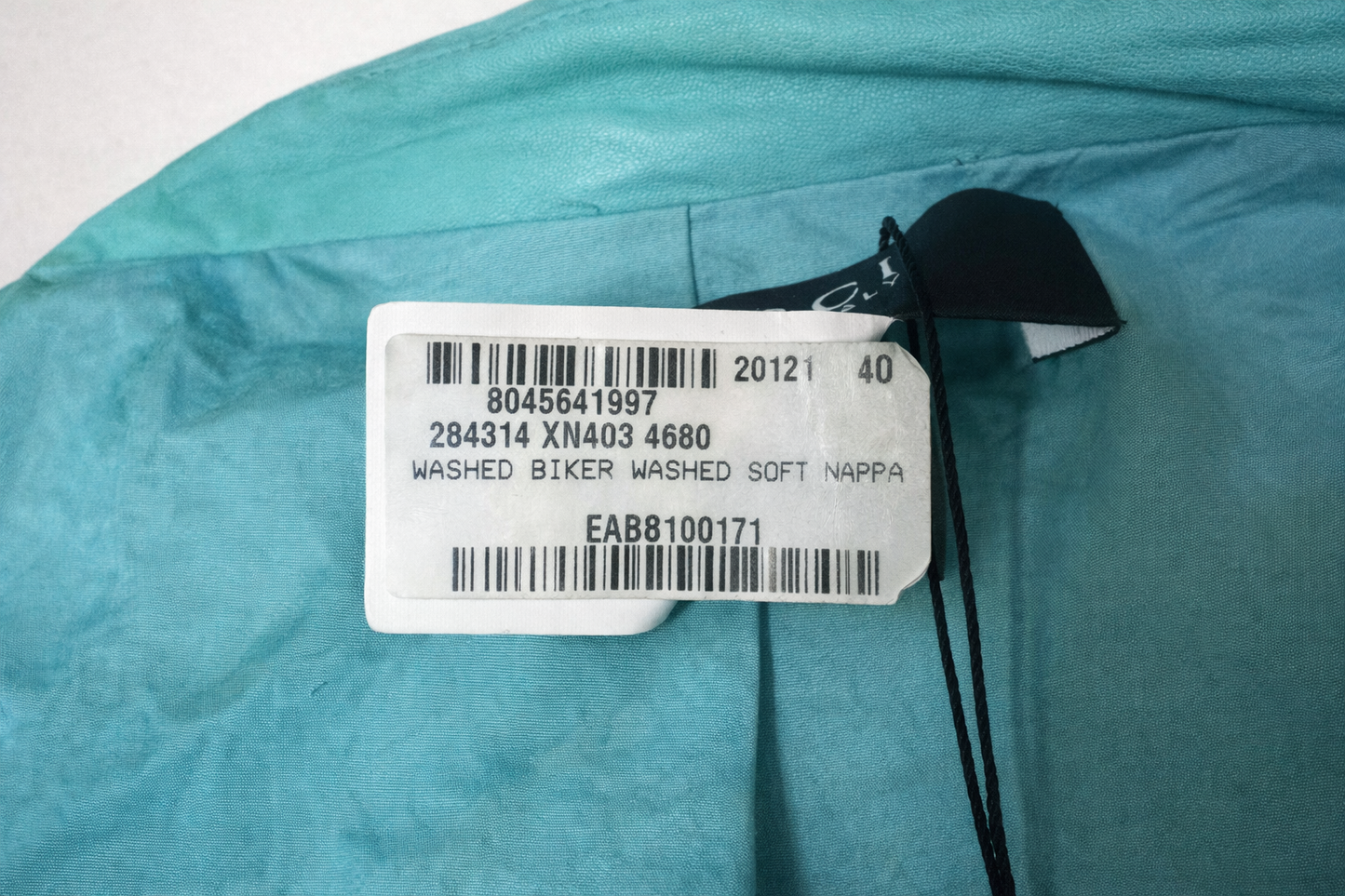 Perfecto veste biker authentique Gucci en cuir  turquoise