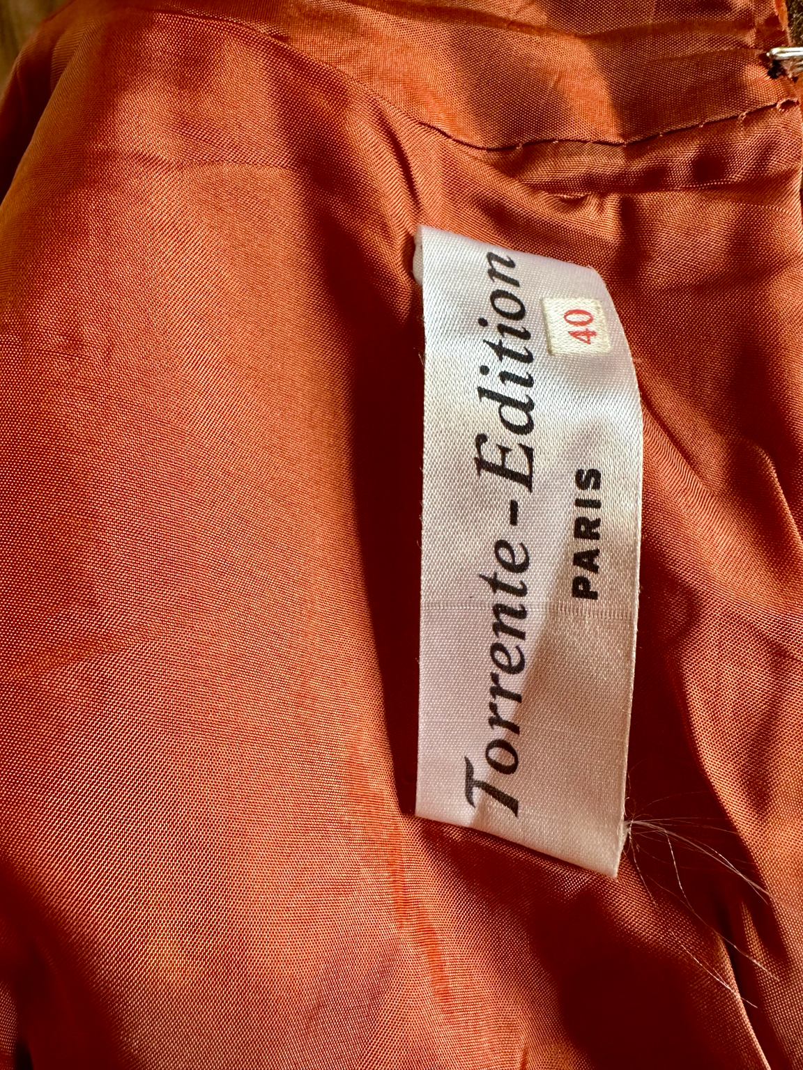 Jupe longue vintage en velours côtelé rouille Torrente – Édition Paris vintage