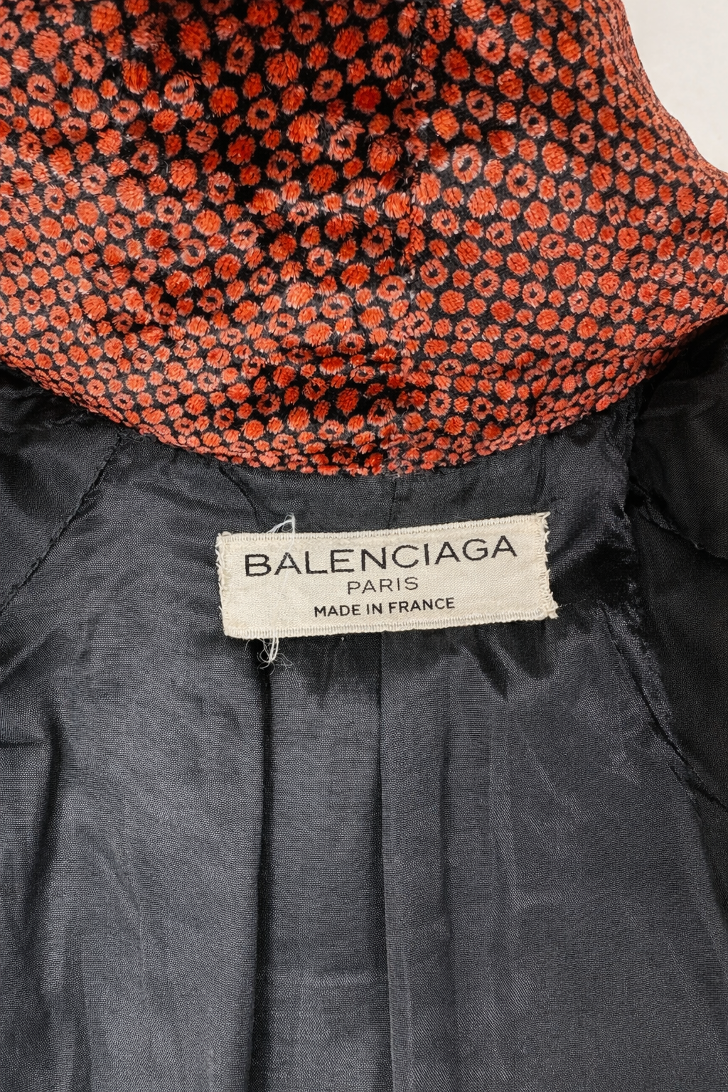 Veste en velours de soie imprimé Balenciaga vintage