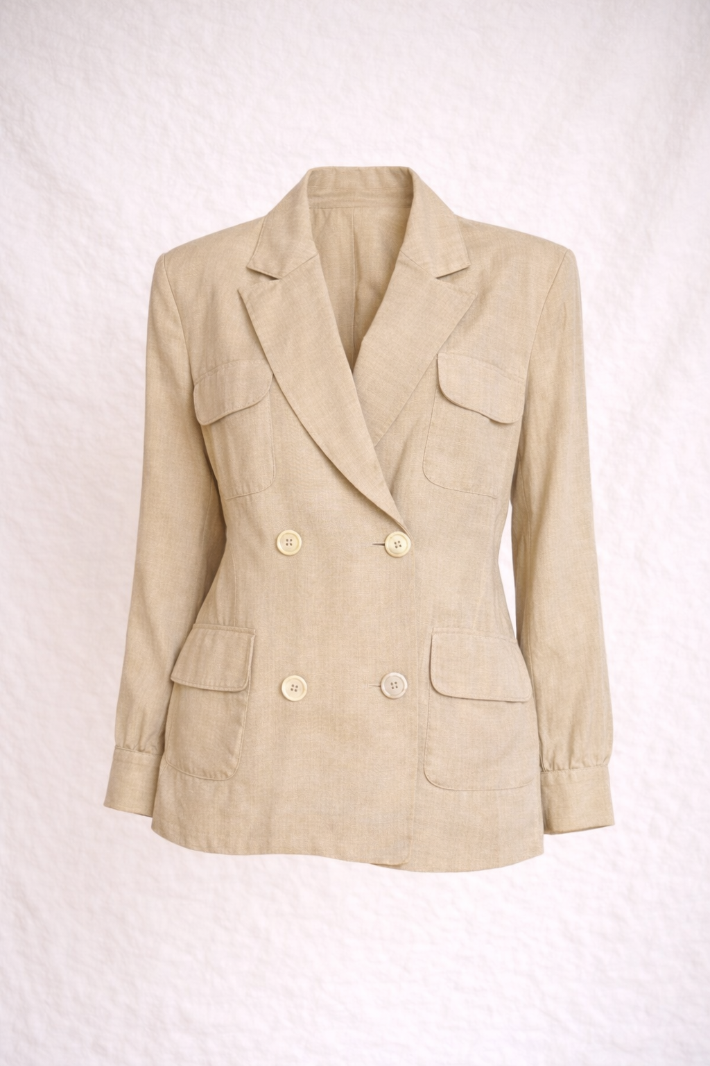 Trench court oversize saharienne beige Karl Lagerfeld vintage