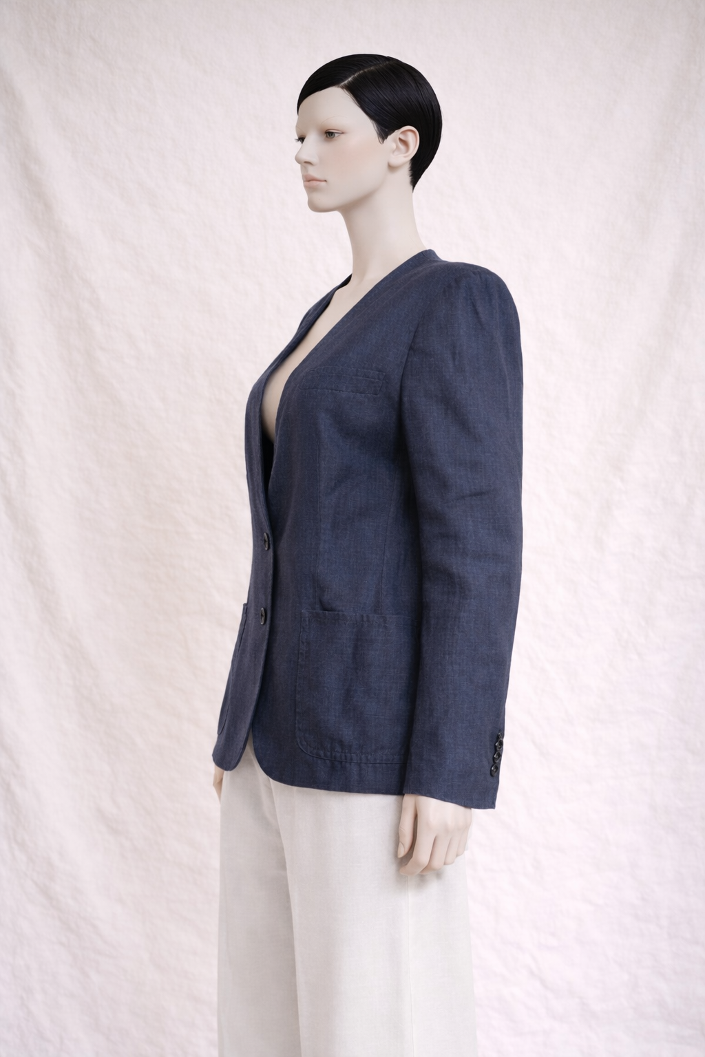 Blazer en denim bleu foncé Burberry vintage authentique