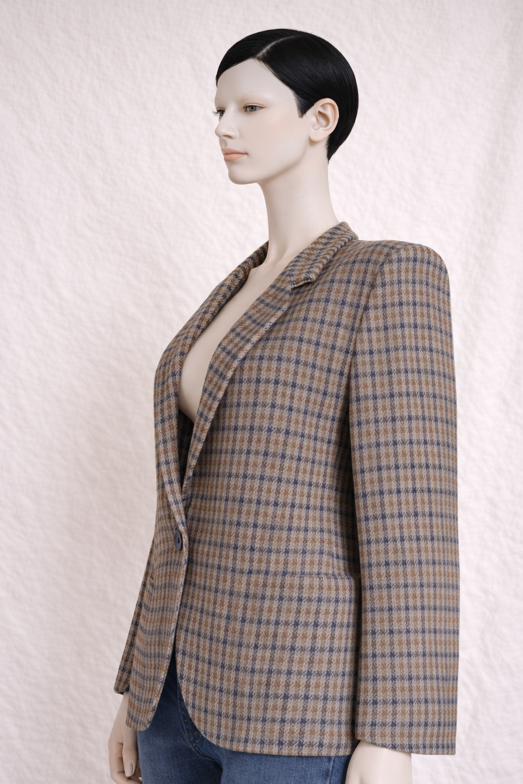 Blazer Burberrys authentique en tweed de laine à motif carreaux