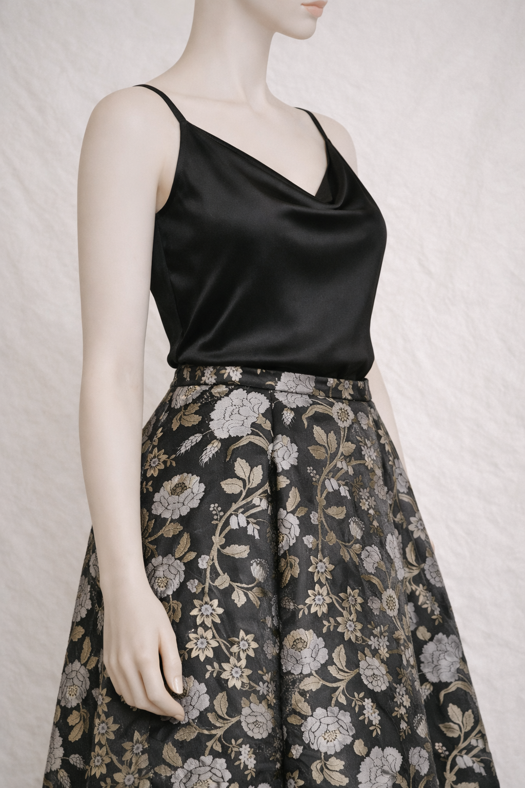 Jupe longue vintage en jacquard floral Kenzo Paris vintage