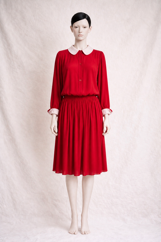 Robe en soie rouge Guy Laroche vintage