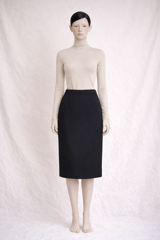 Jupe droite authentique Christian Dior en maille de laine
