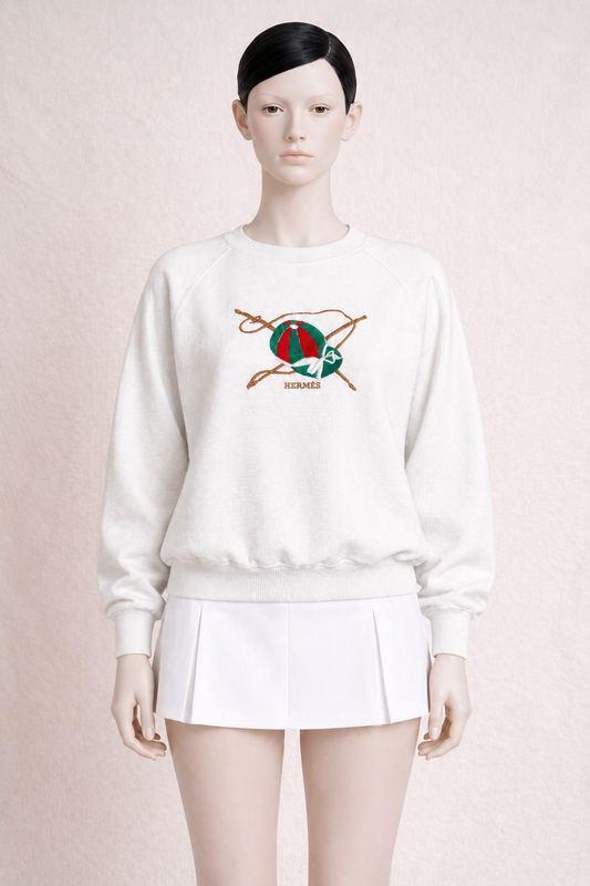 Sweat Hermès vintage en éponge blanc