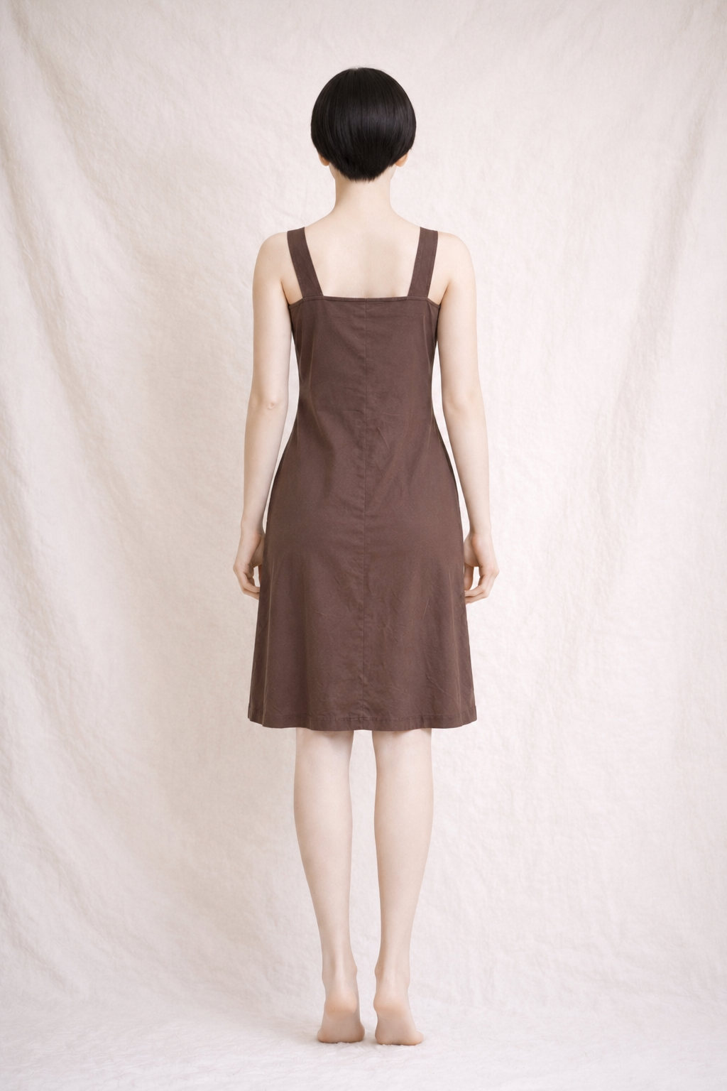 Authentique robe d'été Yves Saint Laurent en coton brun vintage
