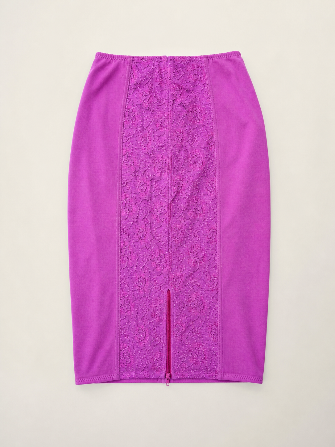 Jupe crayon authentique Dolce & Gabbana en dentelle stretch rose fuchsia