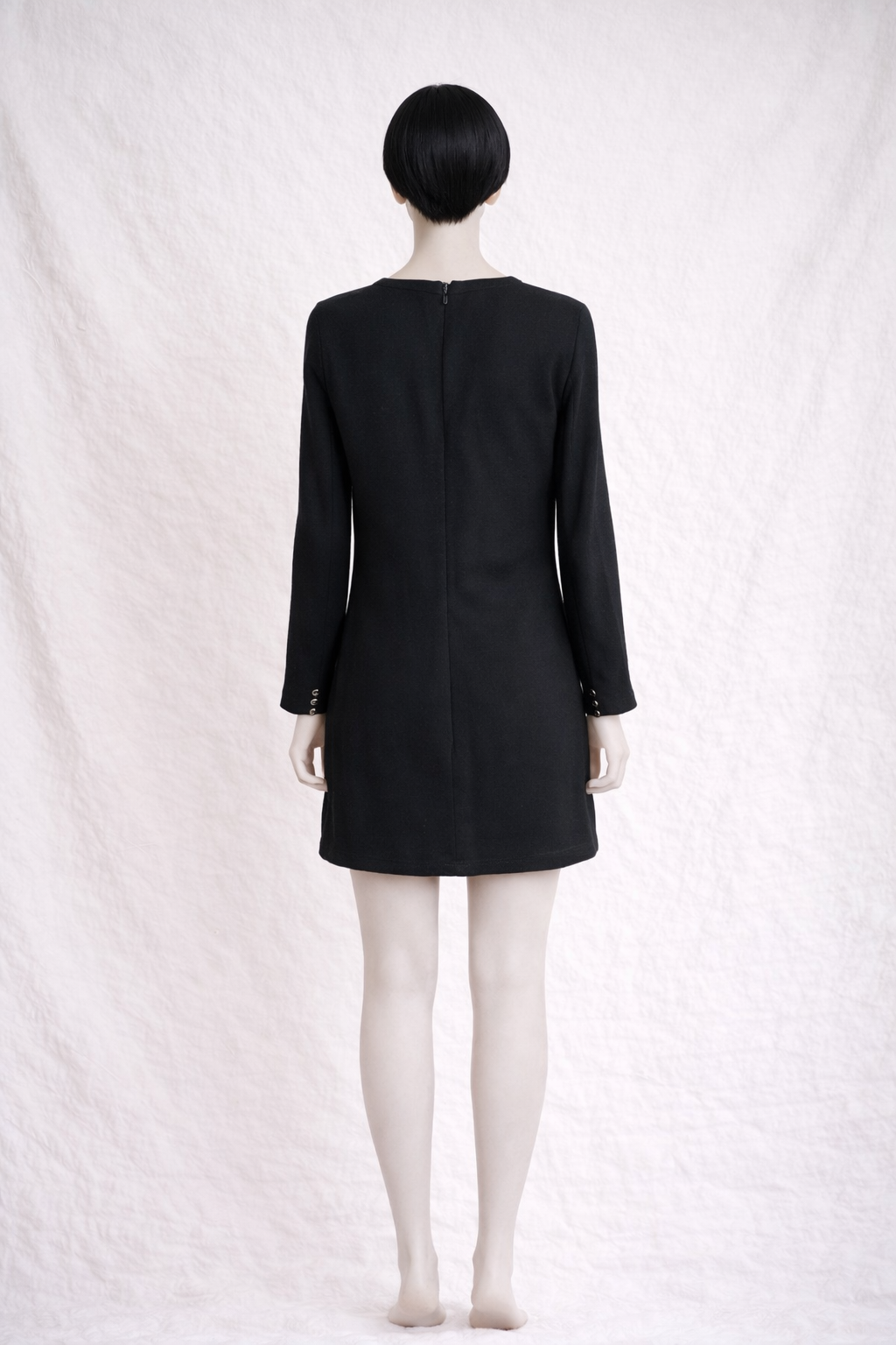 Robe noire en laine et soie Vanessa Seward