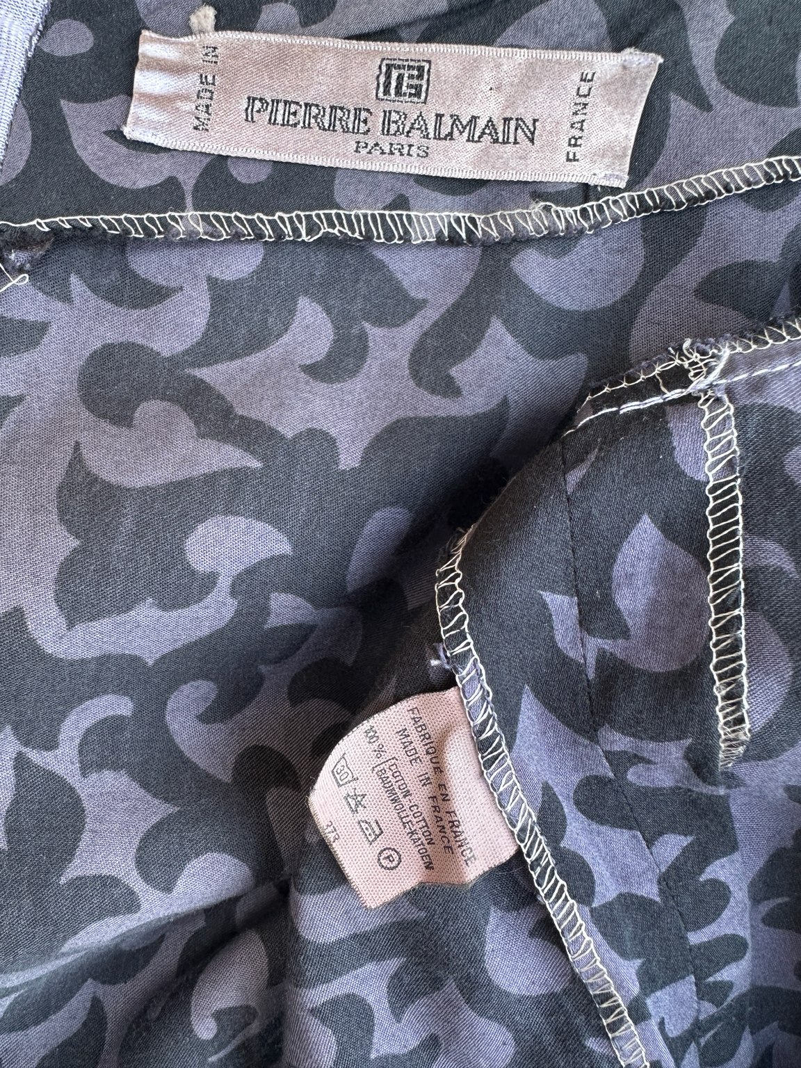 Robe Pierre Balmain Paris en coton imprimé vintage