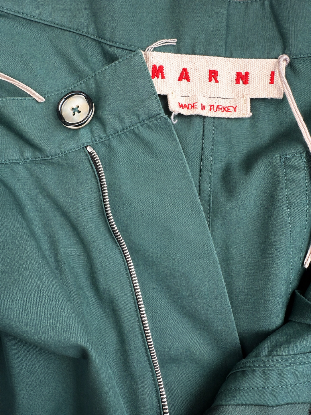Pantalon en coton vert Marni minimalisme neuve