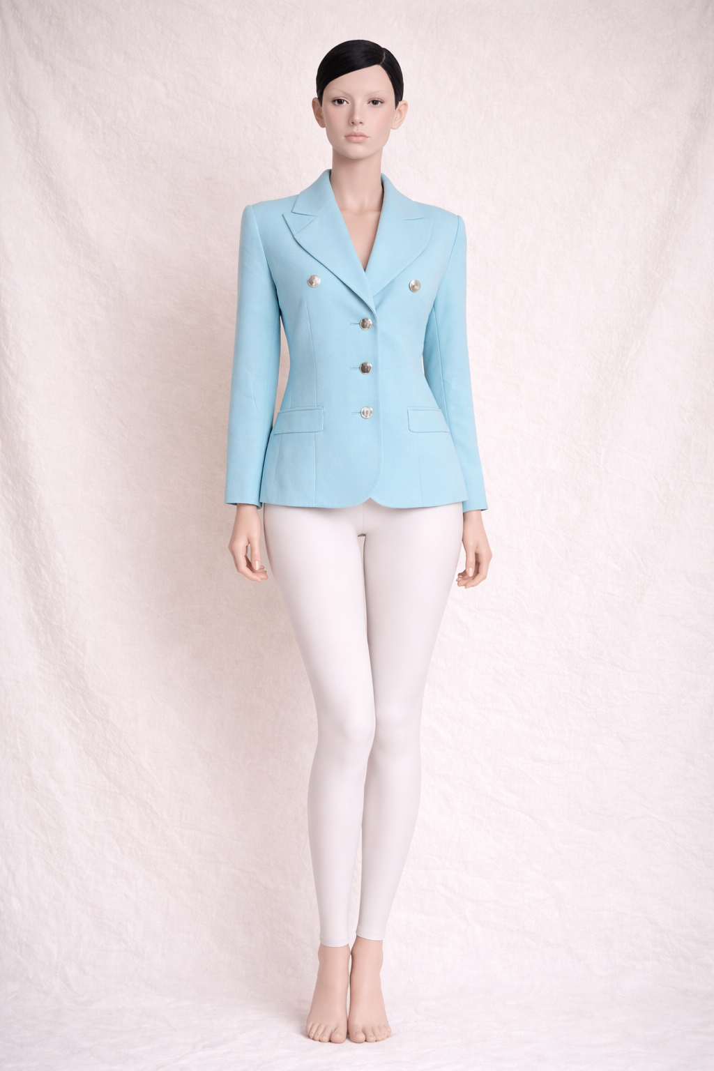 Blazer authentique Yves Saint Laurent Variation en laine bleu clair vintage