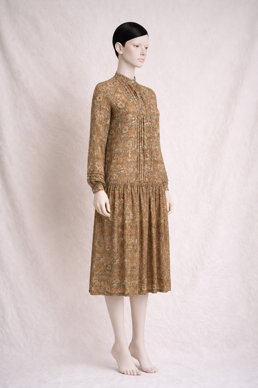 Robe longue en soie imprimée fleuri Christian Dior vintage authentique