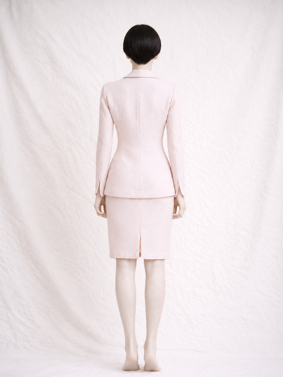 Ensemble tailleur en soie sauvage rose poudré Gianfranco Ferré neuf