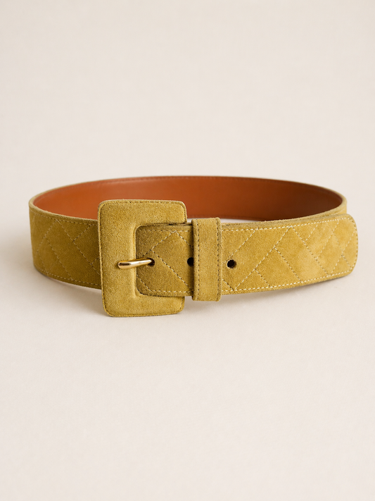 Ceinture Prada en daim vert pistache authentique