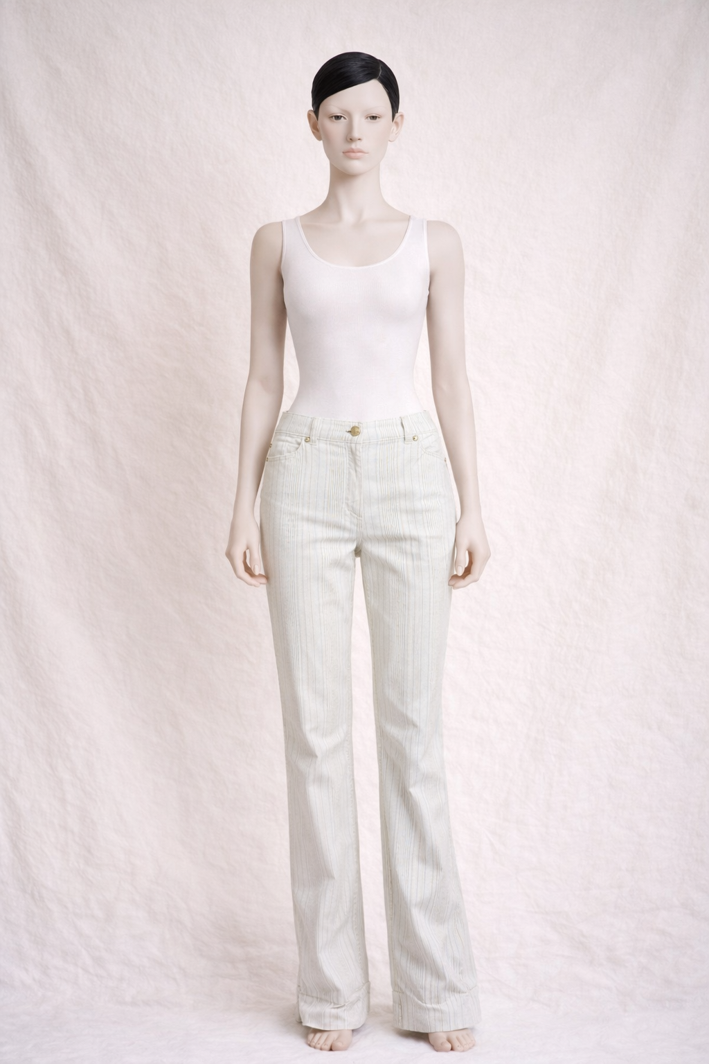 Ecsada jeans blanc doré vintage