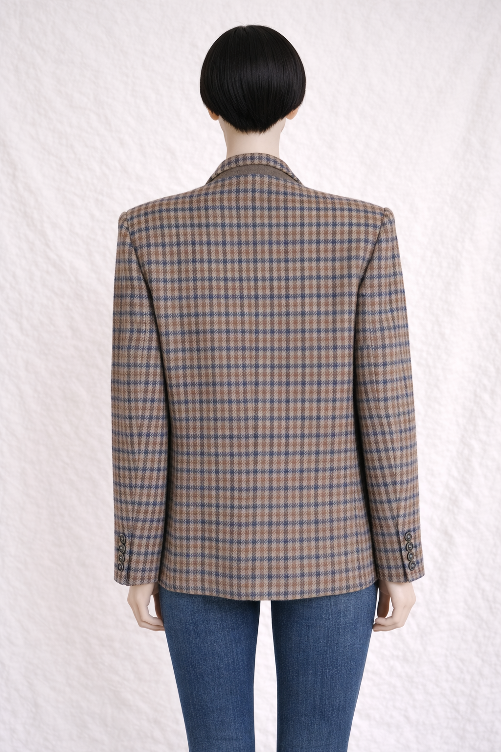 Blazer Burberrys authentique en tweed de laine à motif carreaux
