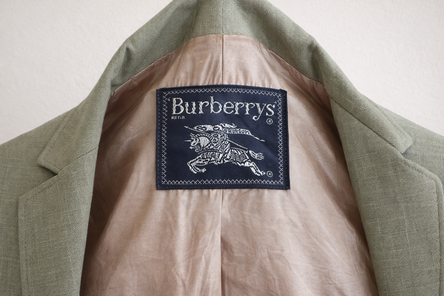 Blazer en lin olive Burberry vintage authentique