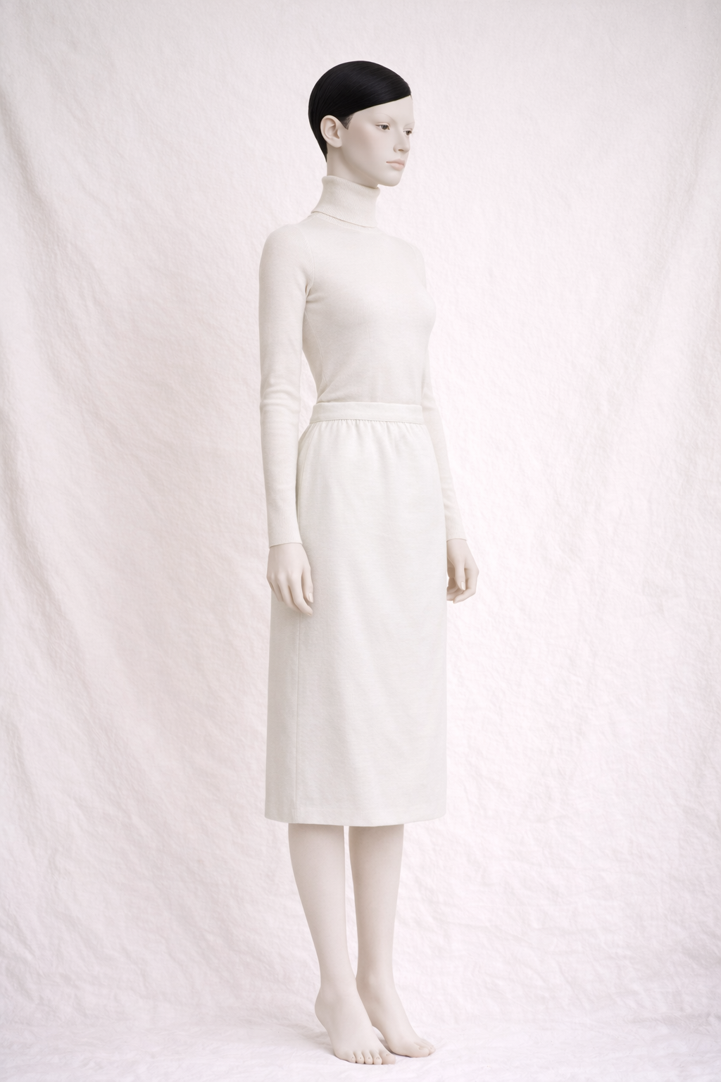 Jupe authentique Céline Paris en laine écrue vintage