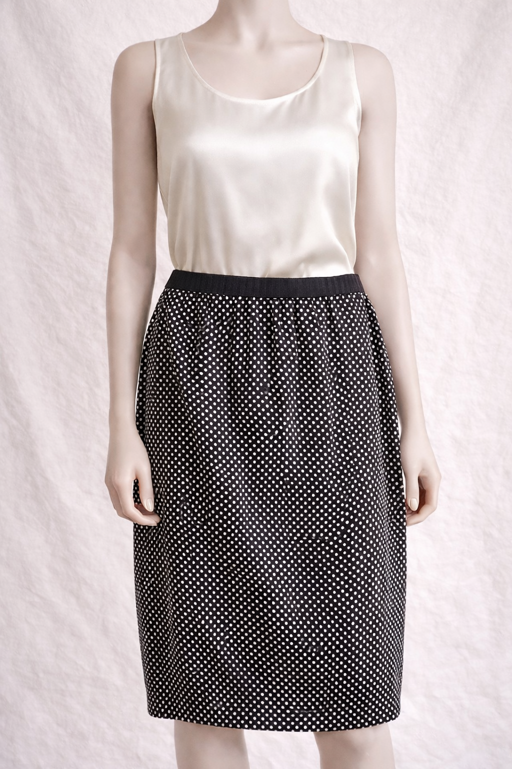 Ensemble tailleur jupe et blazer à petits pois Pierre Cardin vintage