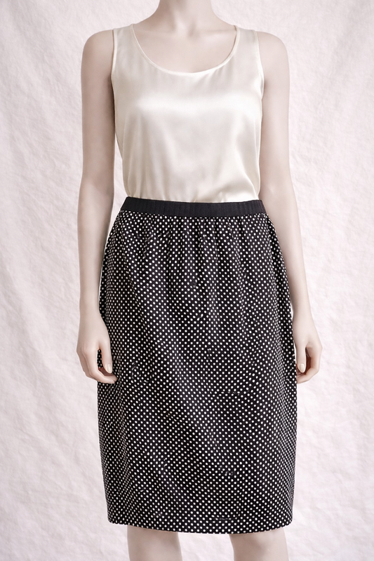 Ensemble tailleur jupe et blazer à petits pois Pierre Cardin vintage