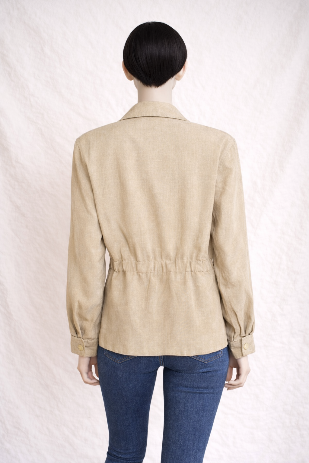 Trench court oversize saharienne beige Karl Lagerfeld vintage