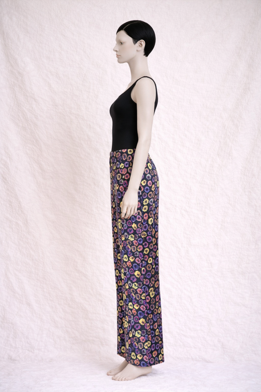 Pantalon en coton fleuri Dries van Noten vintage