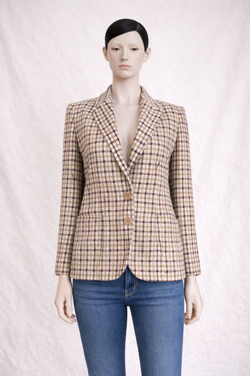 Blazer en laine Celine Paris à carreaux authentique vintage