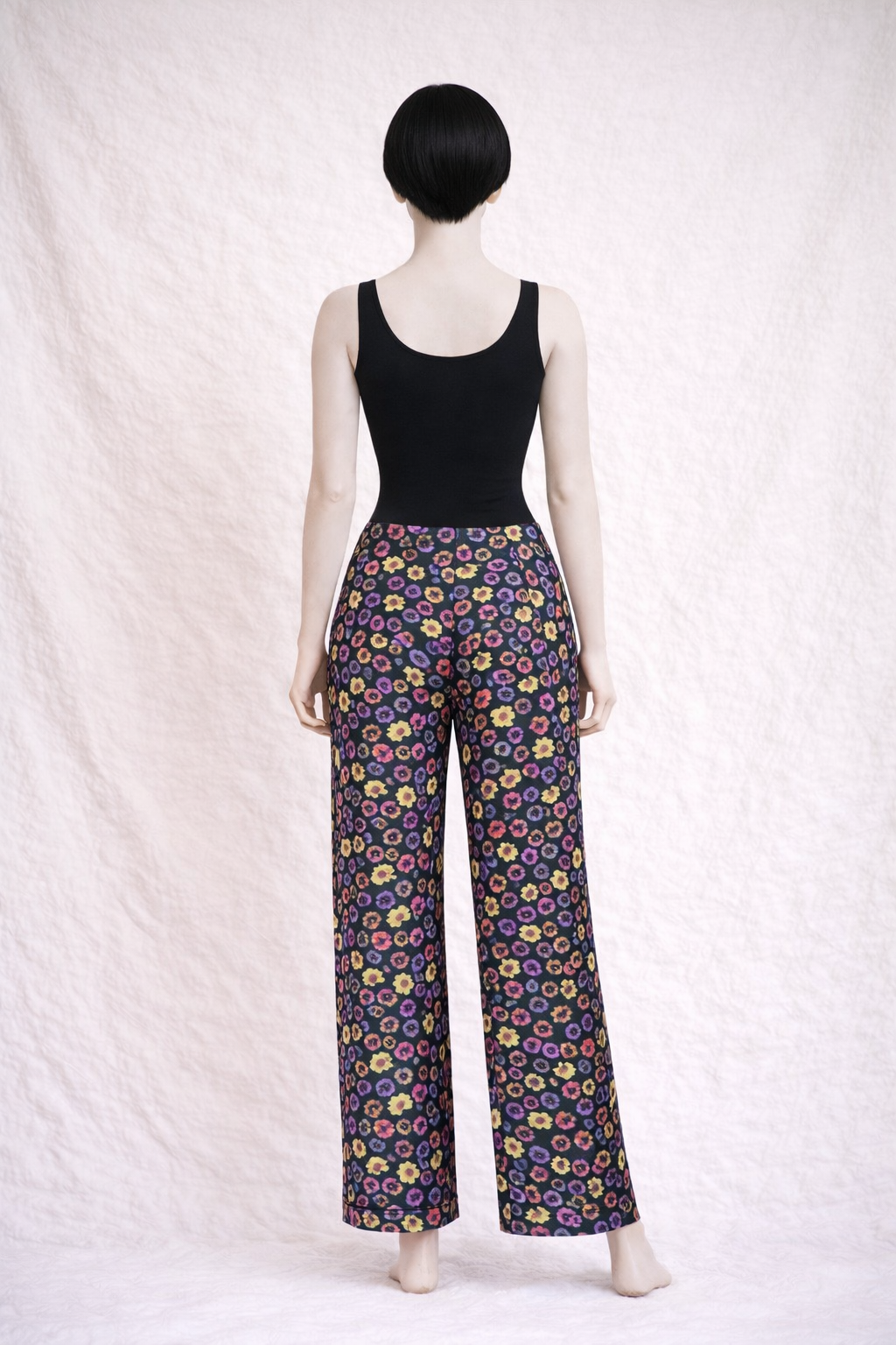 Pantalon en coton fleuri Dries van Noten vintage