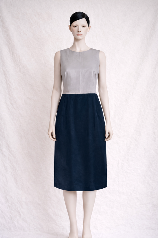 Robe bicolore en soie Jil Sander