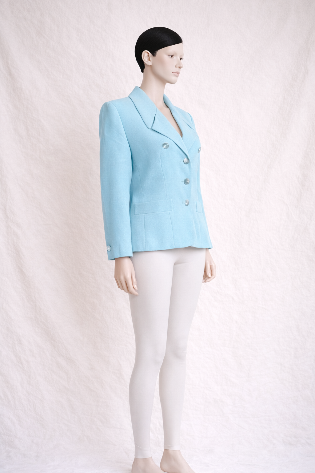 Blazer authentique Yves Saint Laurent Variation en laine bleu clair vintage