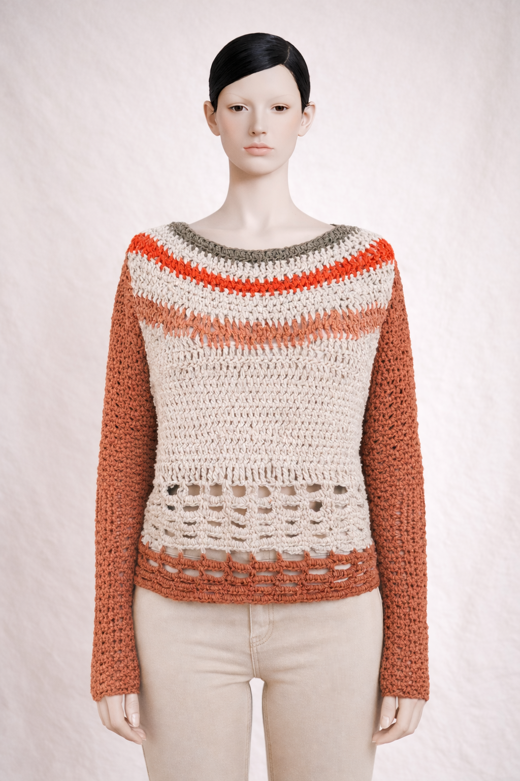 Pull Trussardi en cuir tressé vintage authentique