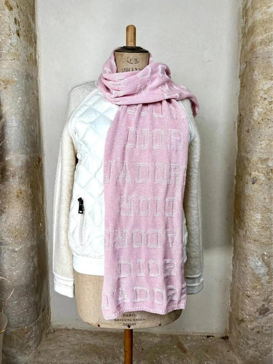Pink Dior J’adore Cotton Knit Scarf