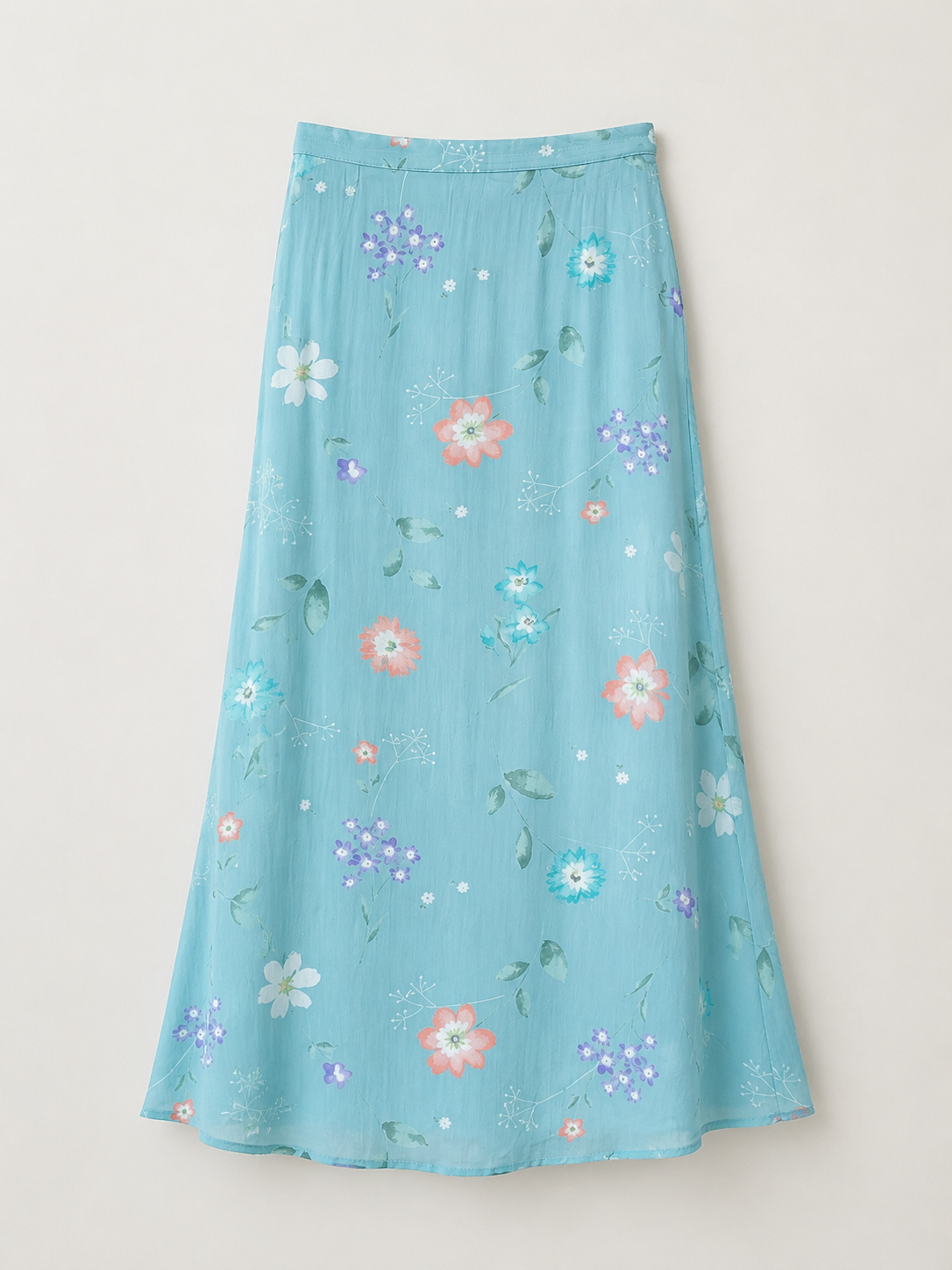 Jupe longue azurée Laura Ashley vintage