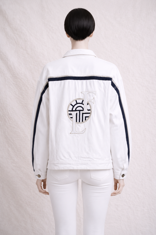 Vintage white denim jacket Louis Féraud