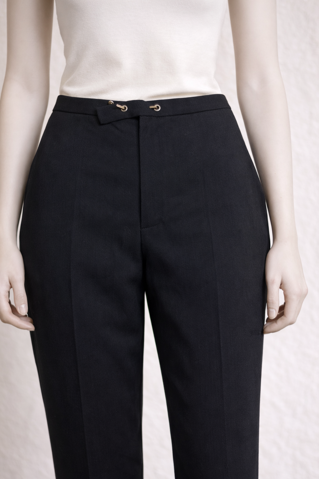 Pantalon authentique Jean Paul Gaultier Classique en laine noire vintage