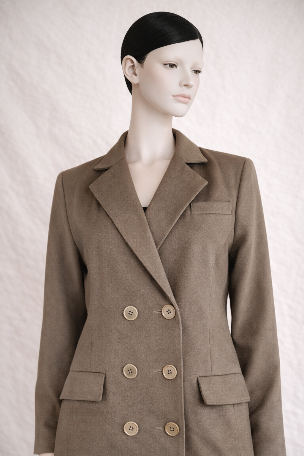 Blazer Emmanuelle Khanh en laine et cachemire marron vintage